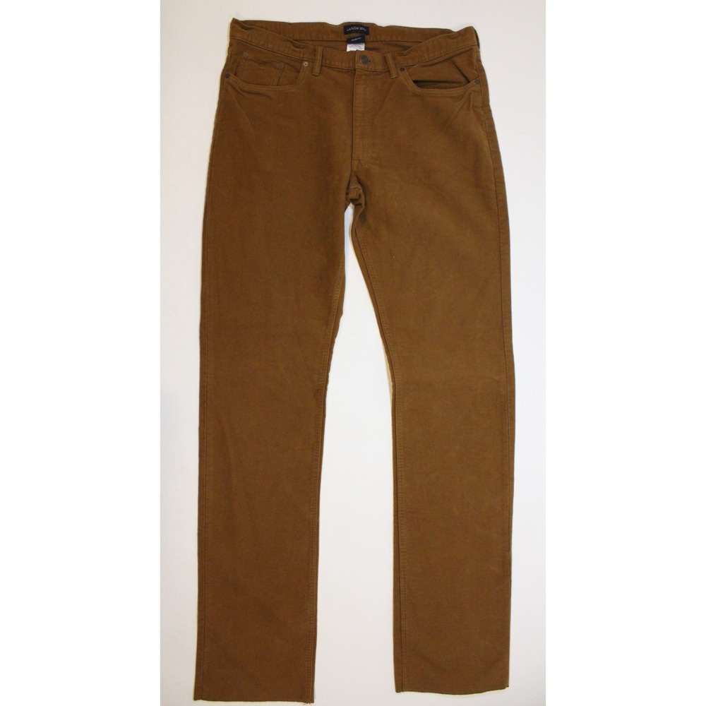 Land's End Brown Super Soft Brushed Denim Jeans Size 37 Raw Hem 38" Inseam
